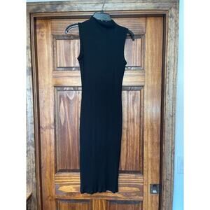 Amour Vert mock neck ribbed bodycon midi dress M